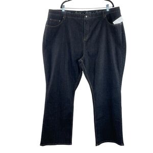 Denim & Co. Women’s Black Relaxed Fit Straight Leg Jeans Sz 28W